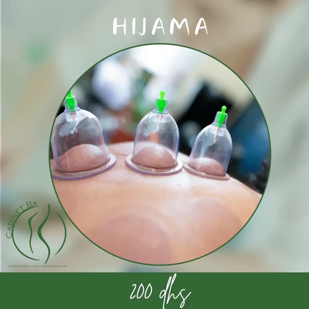 Hijama à Rabat Agdal - Séance de cupping thérapeutique chez Cabinet BK