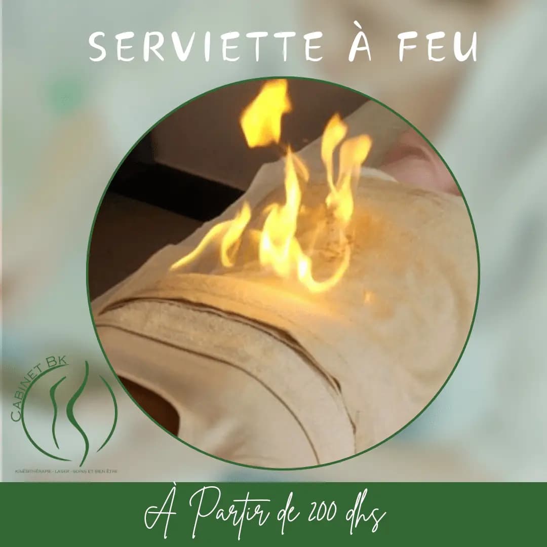 Serviette à feu à Rabat – Soulagement des douleurs musculaires et relaxation au Cabinet BK