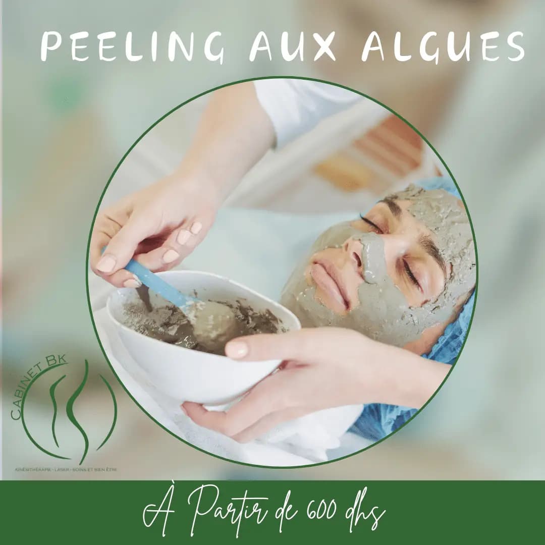Peeling aux algues à Rabat – Exfoliation et purifiante pour une peau éclatante chez Cabinet BK